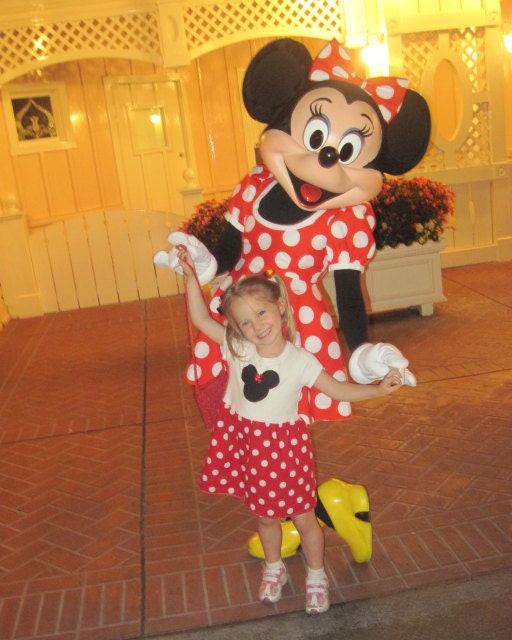 Custom Boutique Clothing Minnie Mouse Red Dot Disney Girls TShirt Dress Sizes Newborn, 3m, 6m, 12m, 18m, 24m, 2t, 3t, 4t, 5t, 6