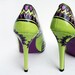 Hand Painted Heels - Modern Henna Lime green court shoes - UK5/ US7.5/ EU38 - Kezbirdie