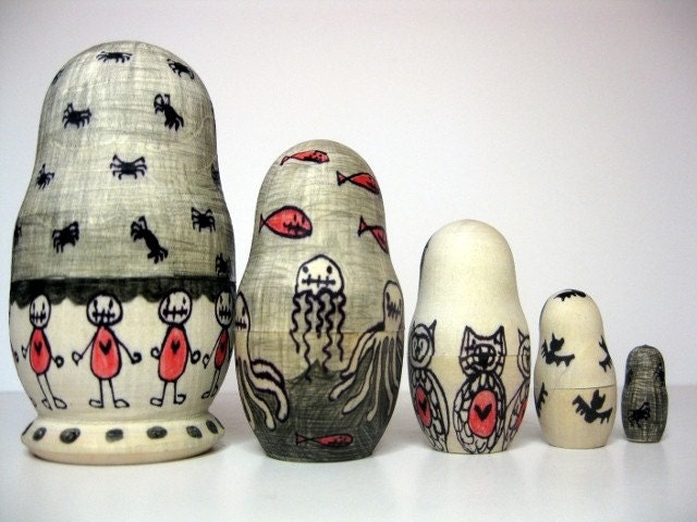 ON SALE Zombie Nesting Art Dolls