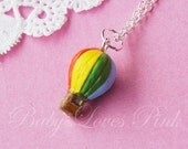 Rainbow Hot Air Balloon Necklace