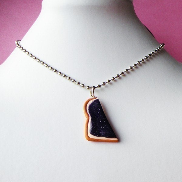 Peanut Butter and Jelly Matching Slice Best Friend Couples Necklaces - Set of 2