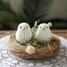 Custom Wedding Cake Topper - Small Hand Painted Love Birds with Nest