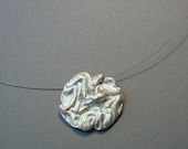 Flower pendant, modern contemporary jewelry, organic, sterling silver, grey, woman, bio, nice,