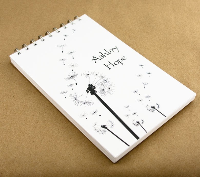 Personalized Journal Notebook - Dandelion Journal