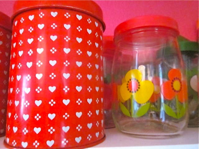 Vintage French Large 1970s Hearts Tin