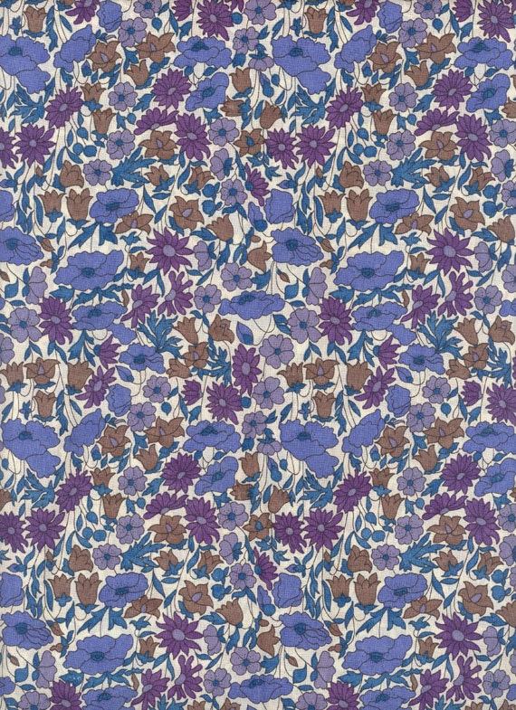 Liberty fabric tana lawn Poppies and Daisies in blue 6x27