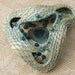 Blue Eyed Wave Horsehair Basket Coiled with White Blond Horse Hair Art Sculpture