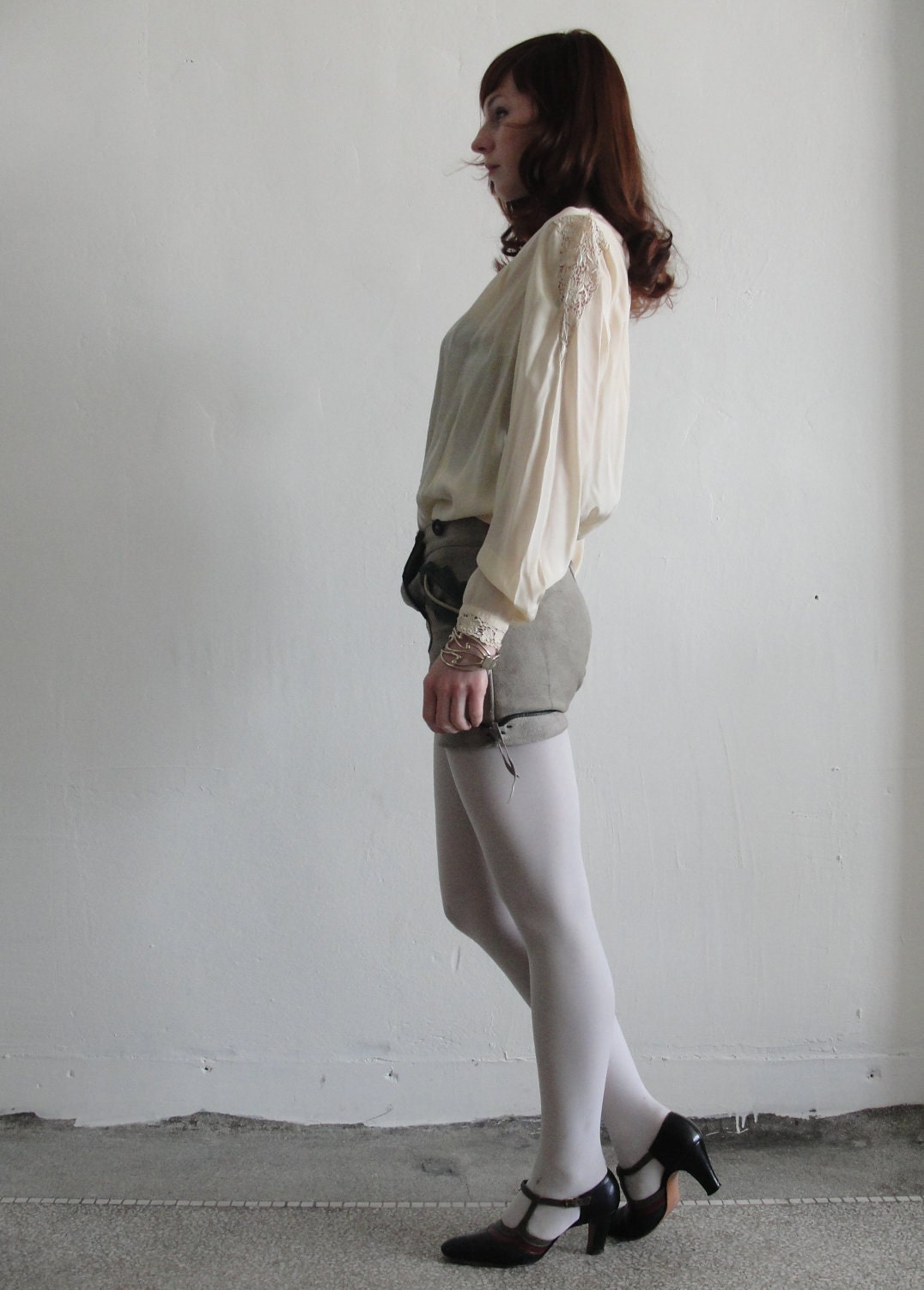 Later, Hosen ... Vintage Lederhosen Suede Hot Pants