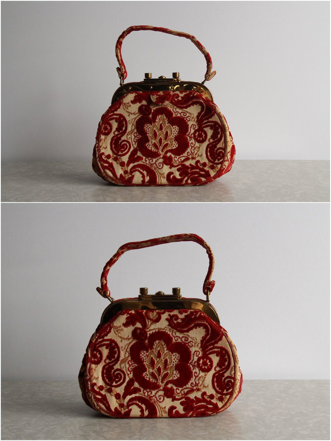 Vintage Bergdorf Purse . High Fashion Accessory . 1950s . Boho Carpet Bag