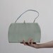 Vintage Faux Lizard Skin Purse . Minty Blue . Vinyl . High Fashion 1960s
