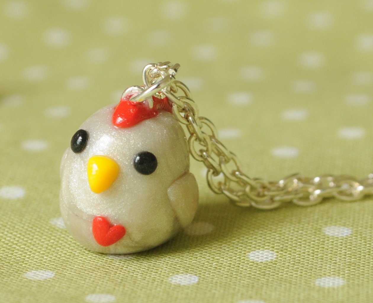 Chicken Polymer Clay Necklace