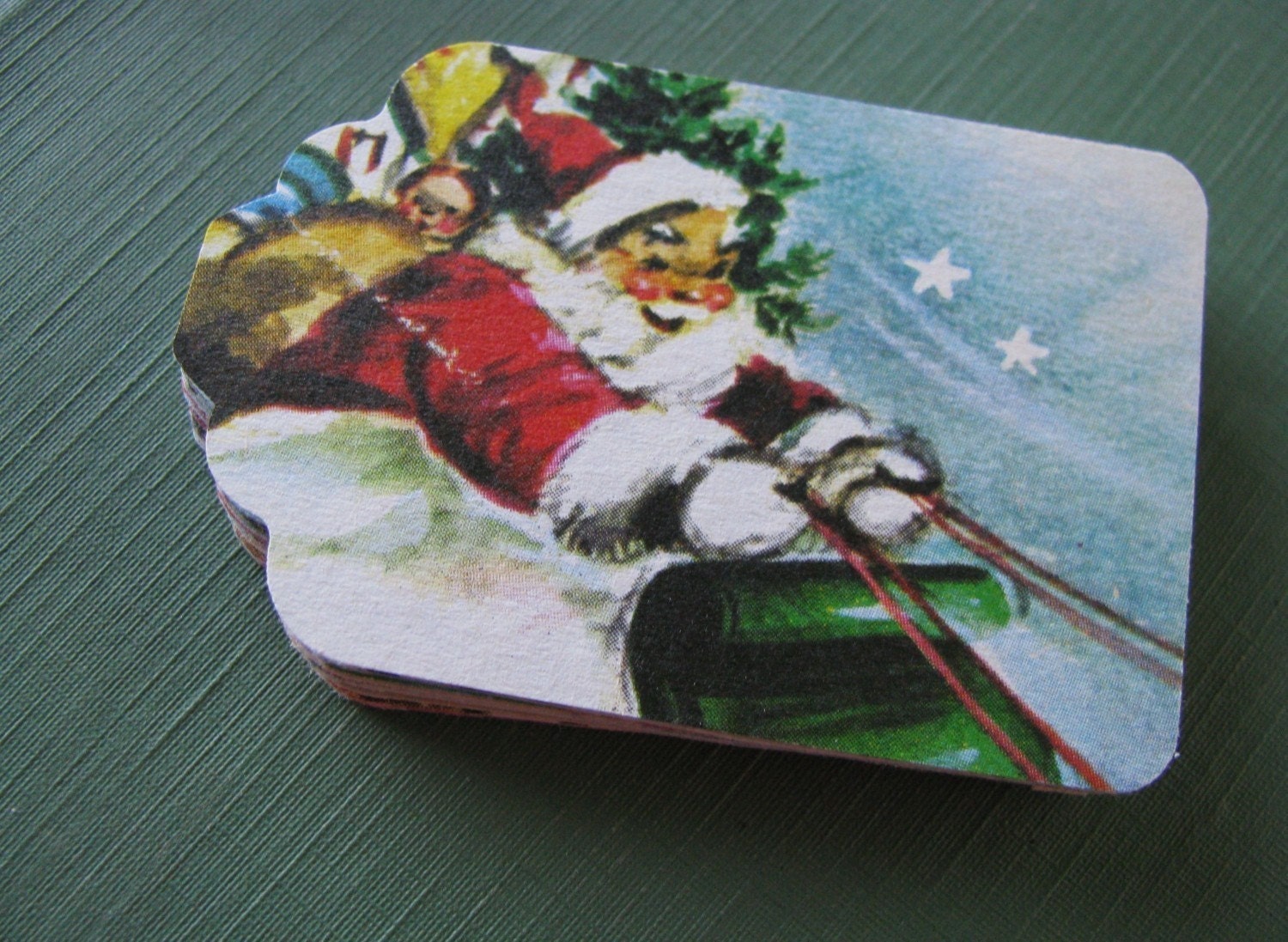 Vintage Hand Punched Tags From Children's Christmas Book Illustrations