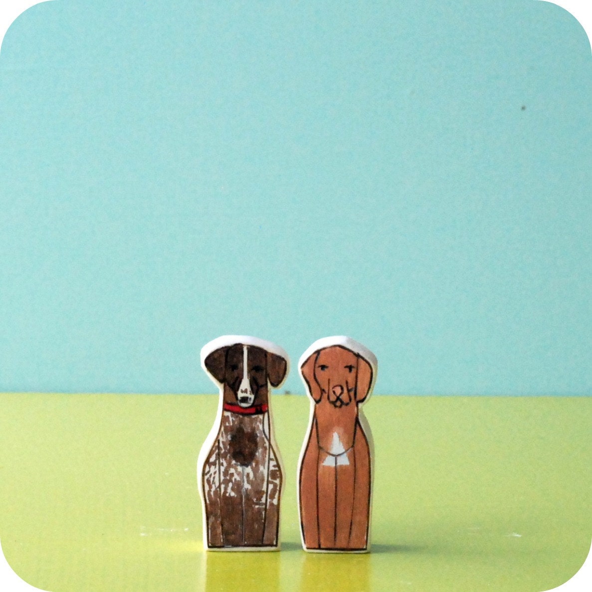 Custom Wedding Cake Topper Couple on Vespa  with Two Pets