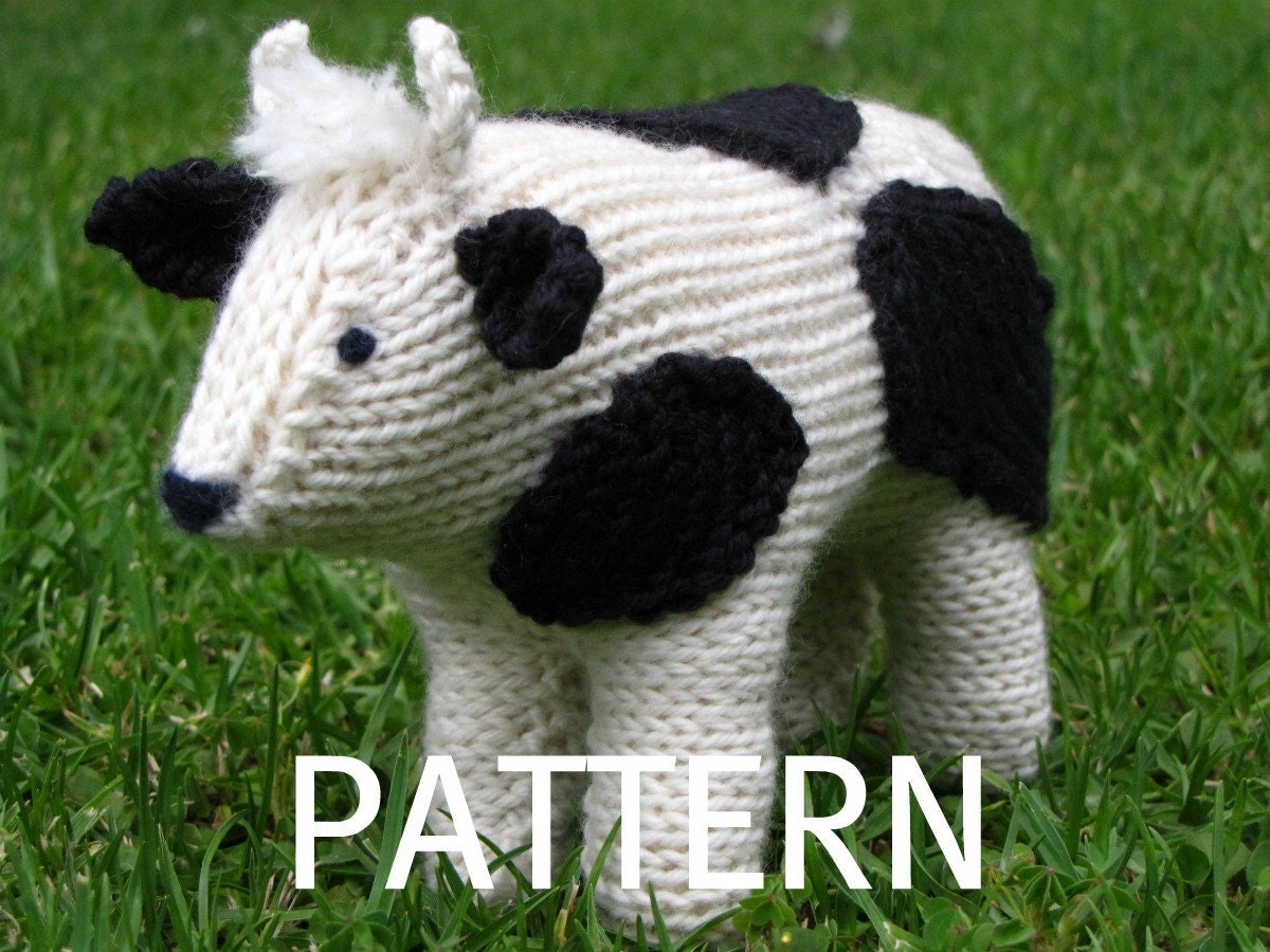 Cow Knitting Pattern, PDF, Waldorf Toy, Instant Digital Download
