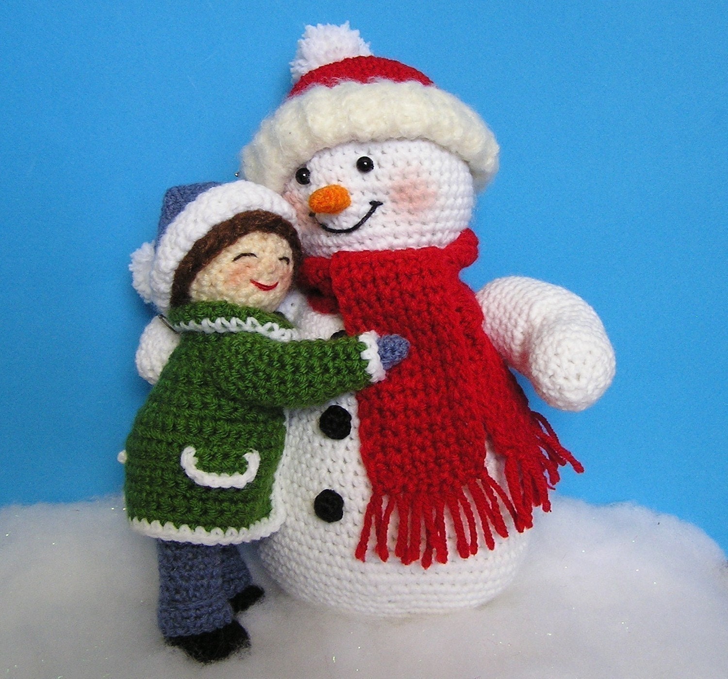 Pdf Crochet Pattern LITTLE GIRL and SNOWMAN