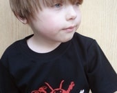 clobster - hand silk screened short sleeve tee, size 6-12 youth