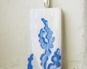 Handmade Stamped Royal Blue Flower Necklace