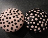 Pink and Black Polka Dot drawer dresser knobs nursery Bedroom kitchen Bathroom Baby shower gift