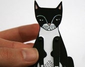 kitty cat moveable paper doll (tuxedo)