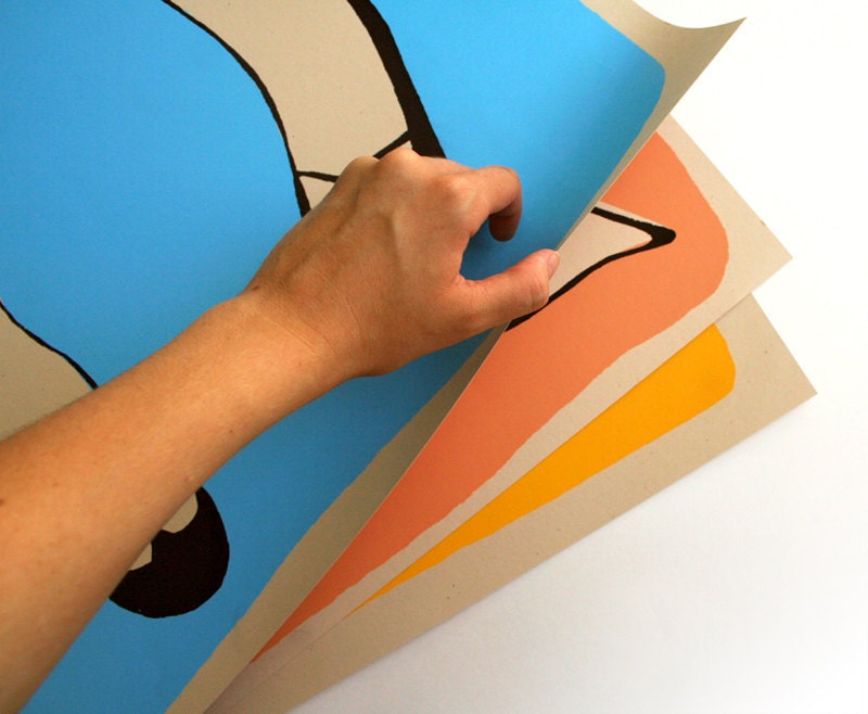 screenprinted poster: girl with bow