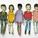 miniature moveable paper doll (in red stripes)