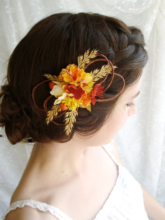 autumn wedding hair clip - BARN DANCE - a flower accessory
