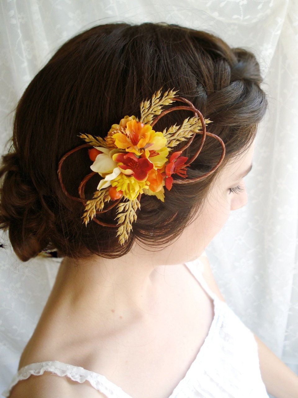 autumn wedding hair clip - BARN DANCE - a flower accessory