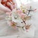 pastel pink / ivory flower hair accessory - DARCY - pearl, rhinestone bridal hair clip