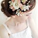 pastel pink / ivory flower hair accessory - DARCY - pearl, rhinestone bridal hair clip