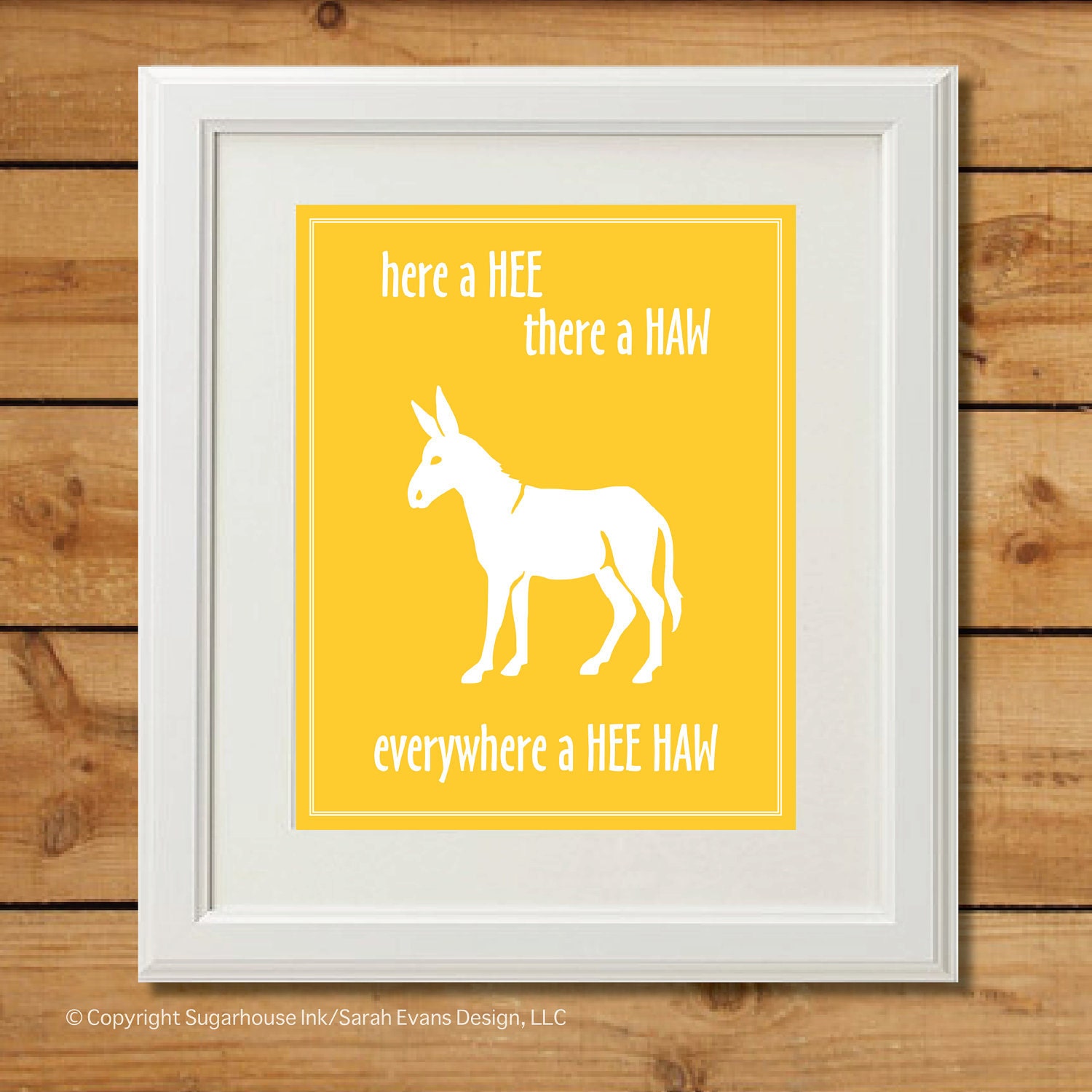 Donkey Nursery Art - Digital Art Print - Everywhere a Hee Haw