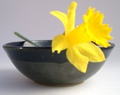 Midnight Blue and Black Six Inch Ceramic Bowl