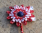 Red White and Blue Felt Button Corsage