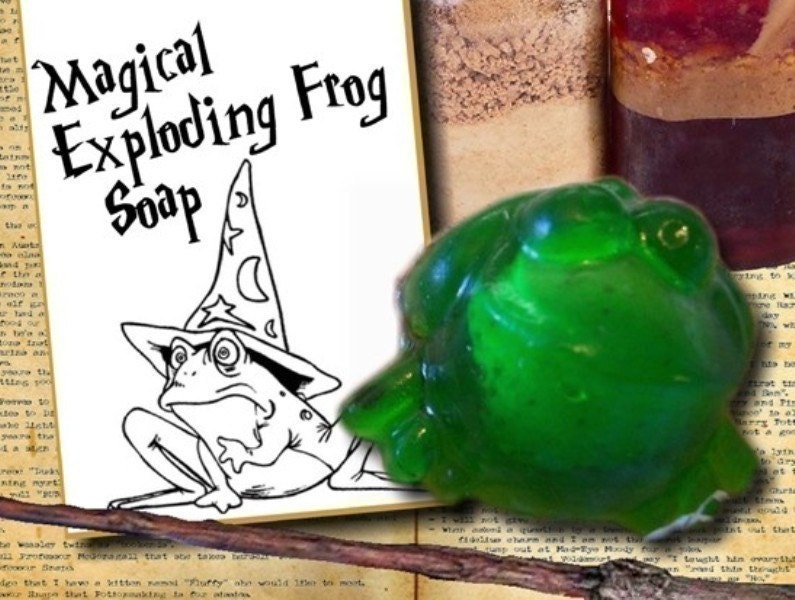 15 EXPLODING FROG Soaps - by Howard's Home(TM) with product gift card tags attached - Great for party favors - Harry Potter Fans - treat bags - Birthday parties - princess and the frog party - and much more