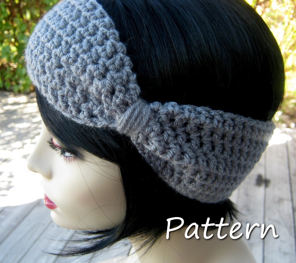 CROCHET PATTERN PDF - Instant Digital Download -  Flapper Style Bow Headand / Earwarmer / headwrap - Women - Teen Girls - Bow