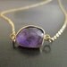Purple Amethyst Gold Pendant Necklace