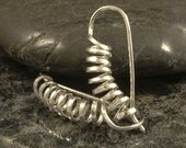 Hammered Silver Earrings - Spiral Coils of Sterling Silver - Unique Substantial Artisan