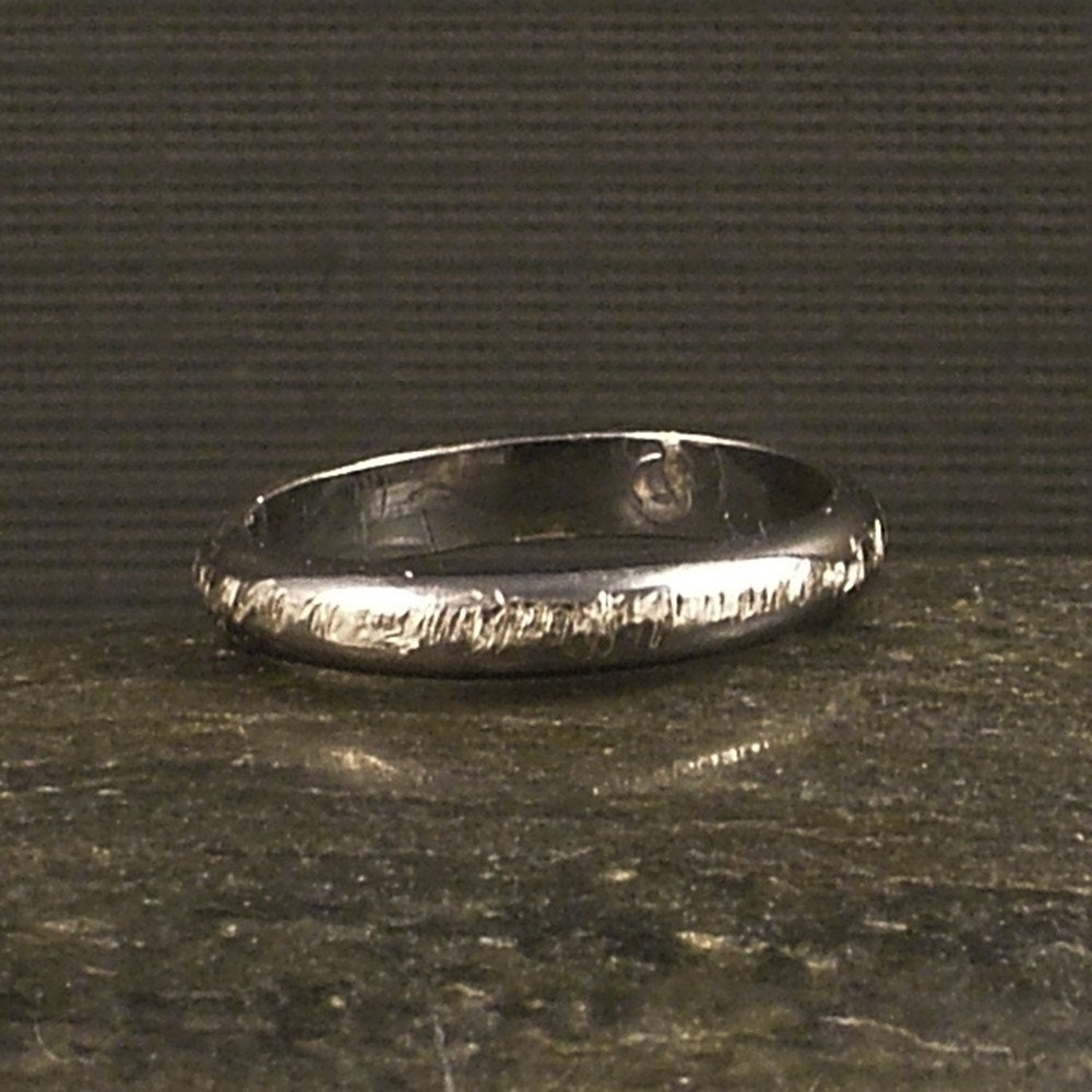 Hammered Sterling Silver Ring for Men or Women Unique Distressed Oxidized Artisan Antiqued BoHo Sheek Hipster Cool Band