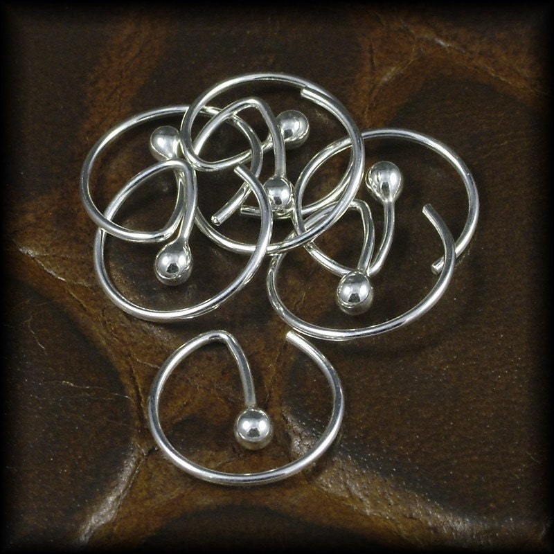 Little Silver Hoops - Sterling Silver Hoop Earrings - Unique Artisan Different Ladies Mens - Baker's Half Dozen (7)