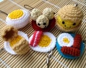 Miniature Crochet Pattern- EGGS- Cell Phone Charm