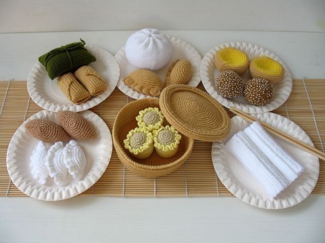 Crochet Pattern - DIM SUM- Toys / Playfood - PDF