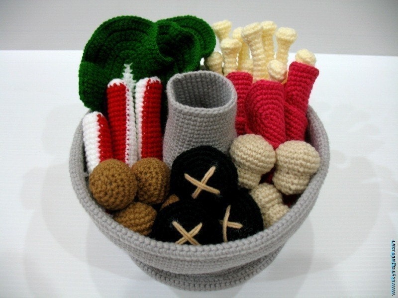 Crochet Pattern-STEAMBOAT / HOTPOT- playfood / toys-PDF