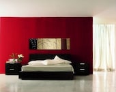 Asian Abstract Painting Large Custom Zen Gold Red and Black, Bamboo, Cherry Blossoms and Wild Orchids HUGE Original Art 60x16