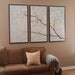 HUGE Dogwood Flower Branch Painting Delicate Blues Gray and White Elegant Original Art Spring Blossoms Custom Artwork 72x48