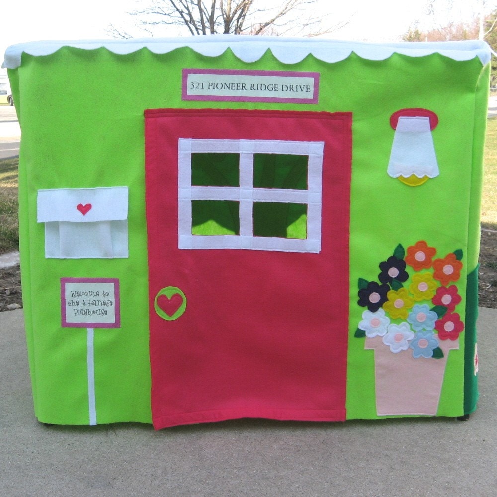 Lime Double Delight Card Table Playhouse, Custom Order, Personalized