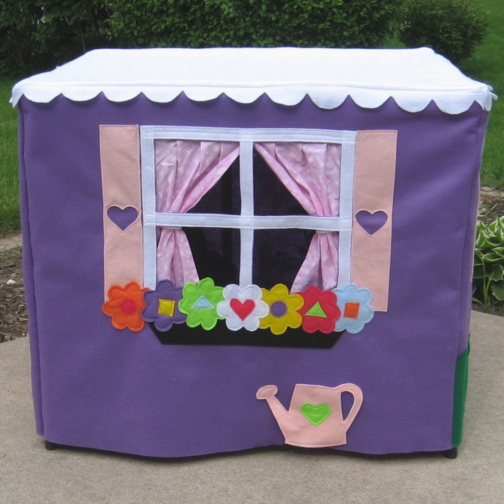 Card Table Playhouse, Toy, Handmade, Lavender Lane Cottage, Personalized, Custom Order