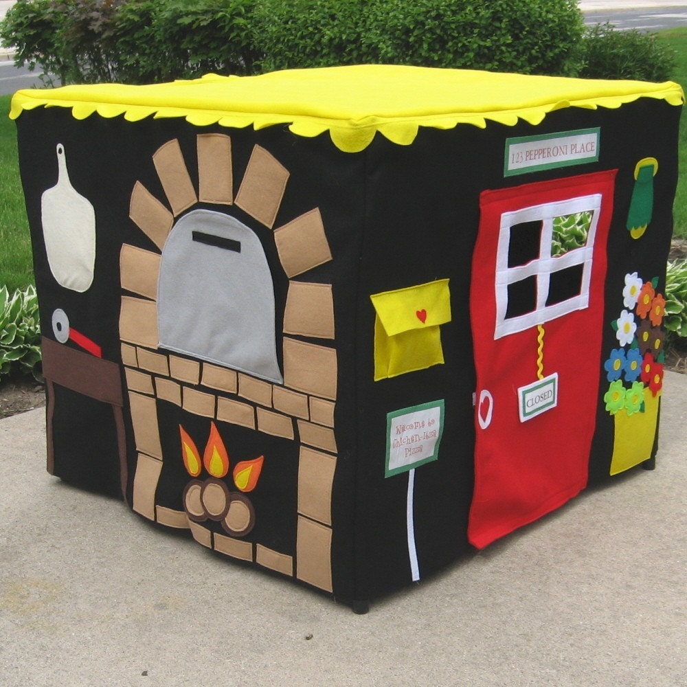Pizza Parlor, Card Table Playhouse, Personalized, Custom Order