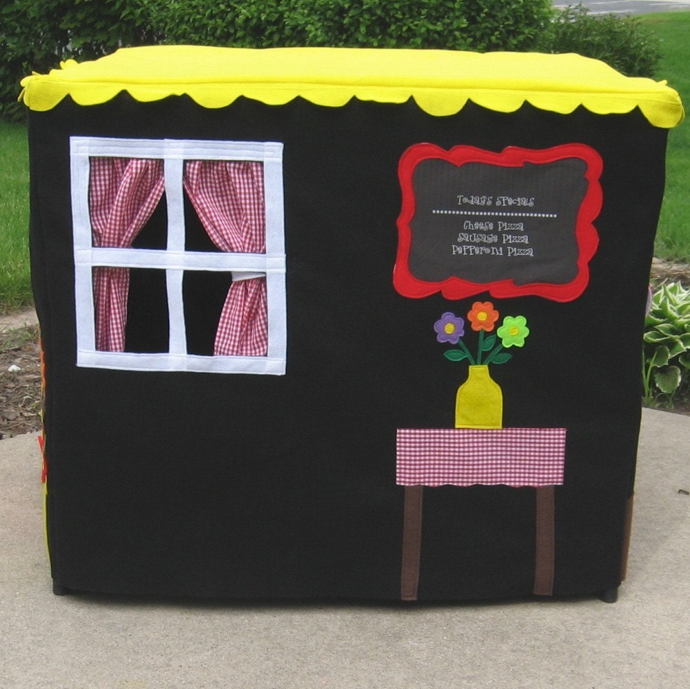 Pizza Parlor, Card Table Playhouse, Personalized, Custom Order