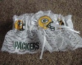 Green Bay Packers Football  Bridal Wedding Garter Prom Keepsake