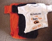 Chicago Bears  Football Baby Infant Newborn Onesie Creeper Short  White Orange Navy Colors
