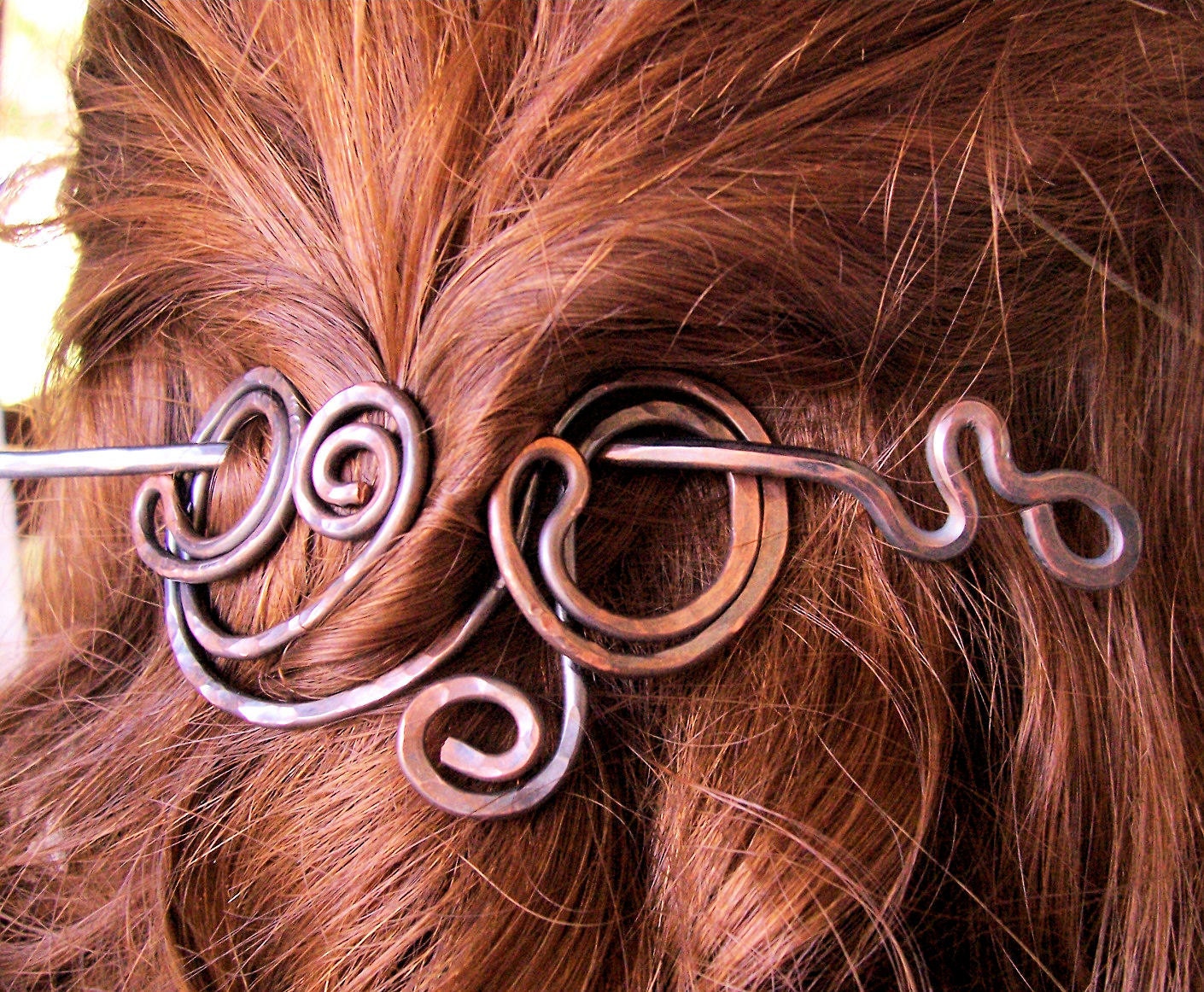 Copper Hair Clip/ Antiqued/ OOAK/ "Kelli"